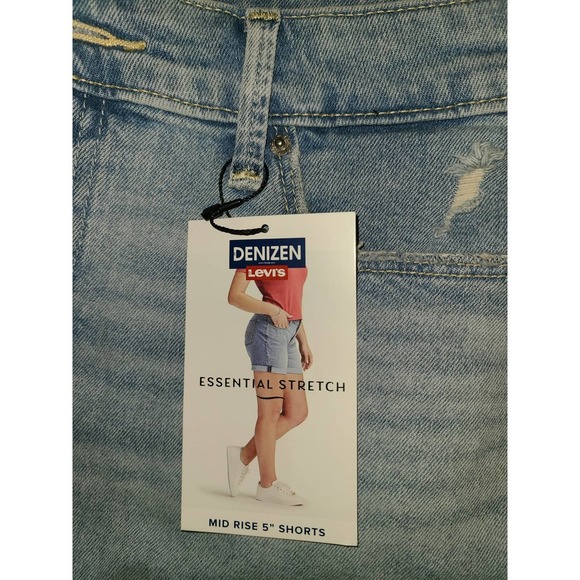 Denizen From Levi's Cuffed 5" Shorts Womens Size 6 W28 Denim Mid Rise (EE) - Picture 3 of 5